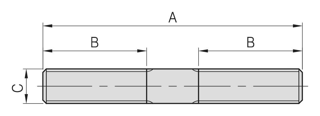 PT07 Clamping Stud dimension drawing