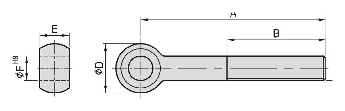 PT09 Eyebolt dimension drawing