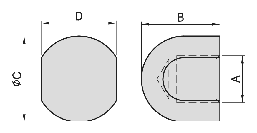 PT15 Gripper Nut (Round End) dimension drawing