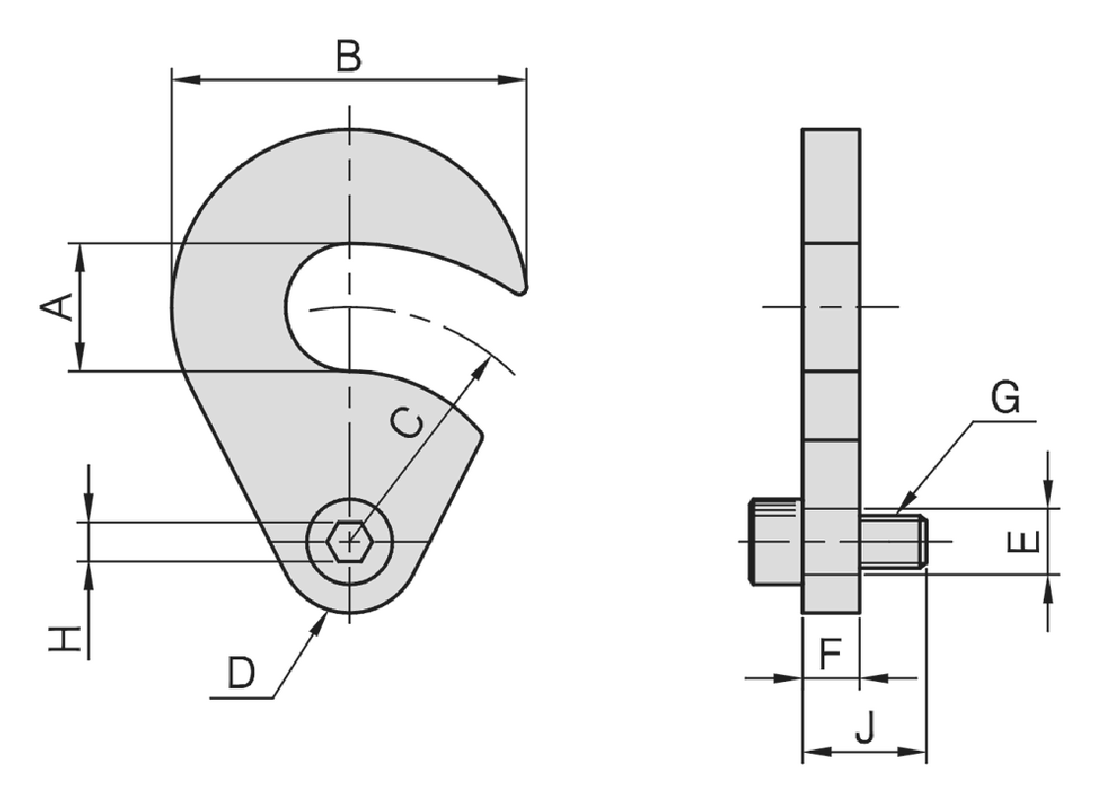 PT24 Swing "C" Washer dimension drawing