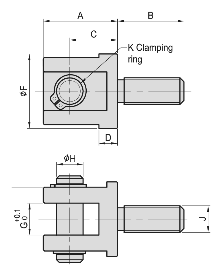 PT28 Swivel Joint Support dimension drawing