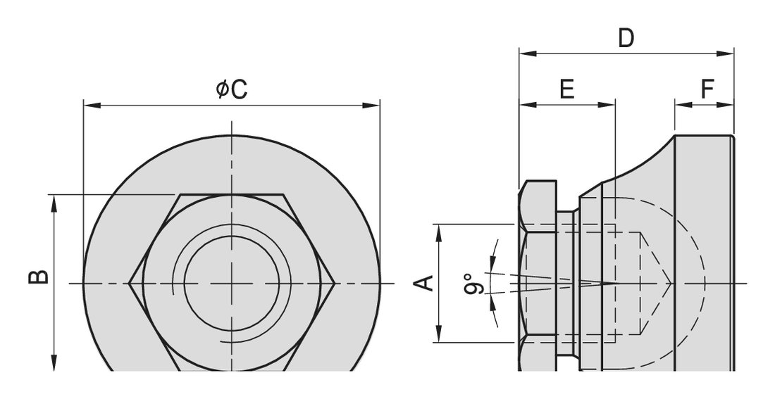 PT29 Swivel Pad dimension drawing